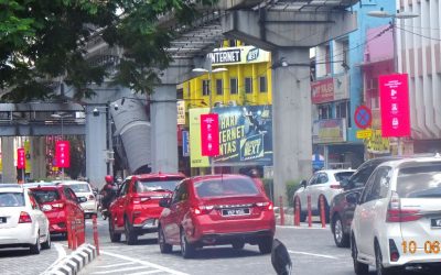 LED street bunting on Jalan Tuanku Abdul Rahman, Kuala Lumpur