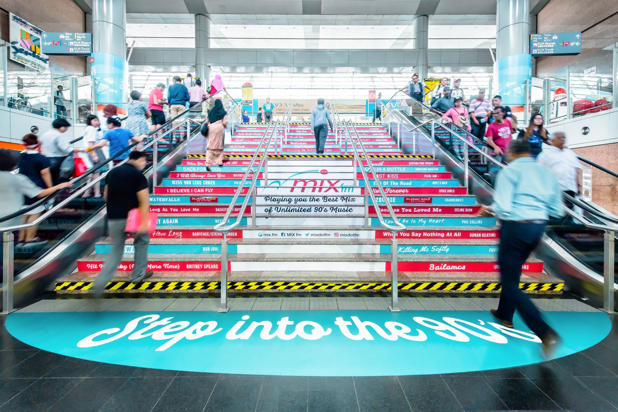 KL Sentral stair graphics advertising